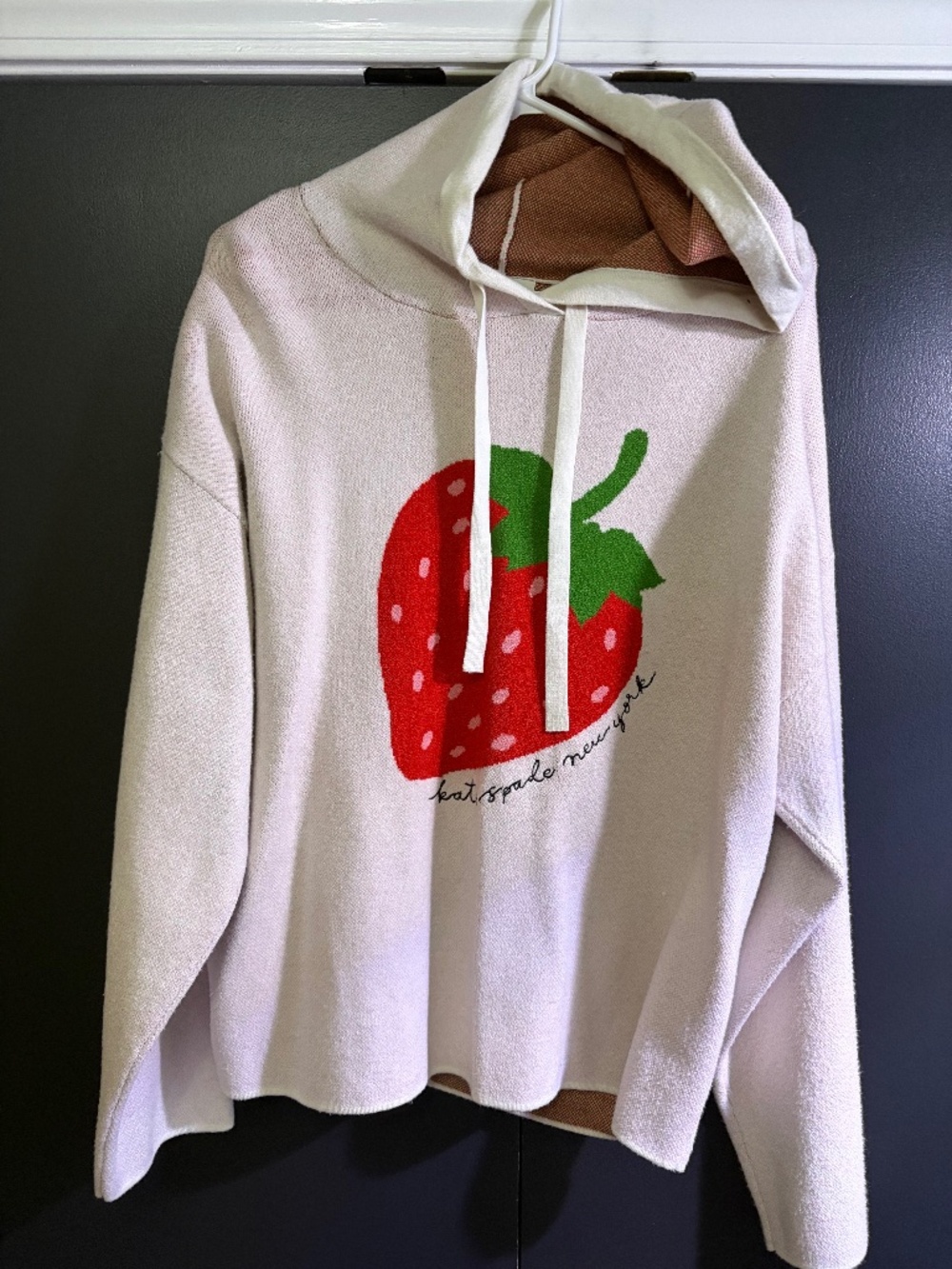 Kate Spade Strawberry hooded sweatshirt size large